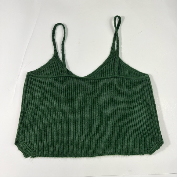 Shein Emerald Dark Green Knit Sweater Cropped Boxy Fit Tank Top Small S 4 - Picture 2 of 5